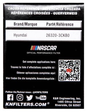 Hyundai Genesis Oil Filter - K&N Engineering - Performance - `15-`16